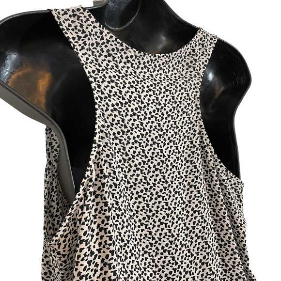 CABI flowy racerback tunic tank beige and black leopard print crepe de c… - Picture 6 of 7